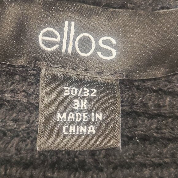 Ellos Women's Open Front Black Waffle-Knit - Plus Size 3X - Picture 7 of 8